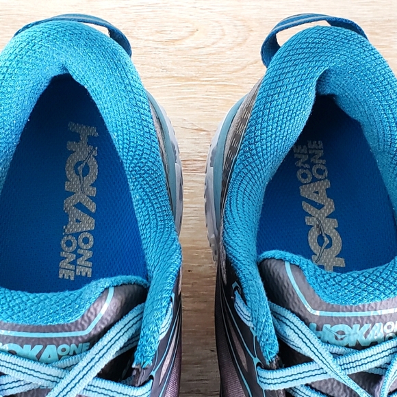 HOKA ONE ONE Women's Conquest 3 Running Shoes (11) Gray, Blue, White - Picture 4 of 7